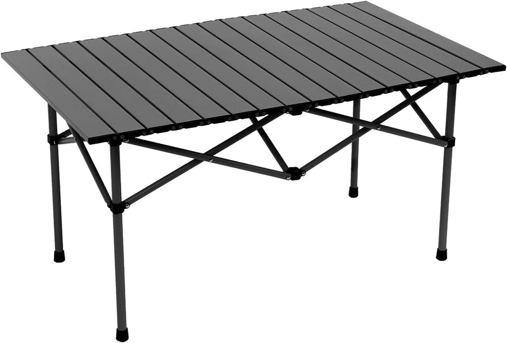 Wind Tour Portable Camping Table Folding Side Table Aluminum Lightweight Table with Carry Bag for Outdoor Cooking Hiking Picnics BBQ Travel (37.4 * 22.4 * 19.7Inches,Khaki)