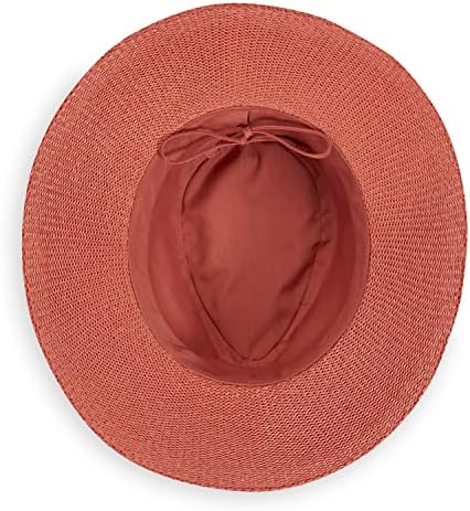 Wallaroo Hat Company – Women’s Victoria Fedora – UPF 50+ Sun Protection, Wide Brim, Packable Design and Adjustable Sizing for Medium Crown Sizes – Sun-Smart Hat for Everyday (Paprika)