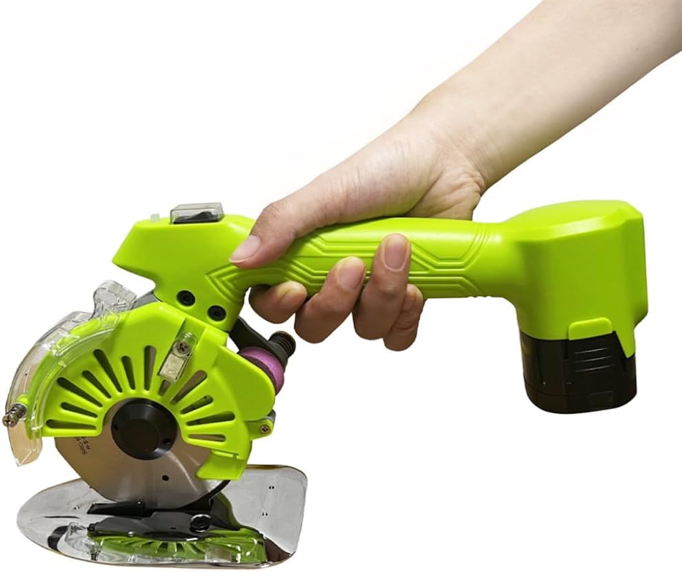 250W Cordless Fabric Rotary Cutter Electric Fabric Scissors, Round Blade Cutting Machine, 5 Speed Adjustable, LED Light, 20mm / 0.78" Cutting Thickness, with Lithium Ion Battery and Charger