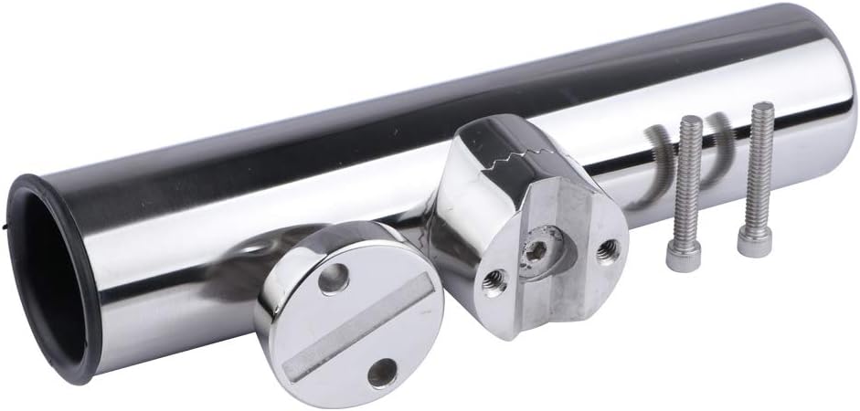 Fishing Rod Holders for Boat, 2 Pack Stainless Steel Rail Mount Rod Holders Clamp on 1" to 1-1/4" Rail for Fishing Boats, Kayaks, Canoes, and Other watercraft.