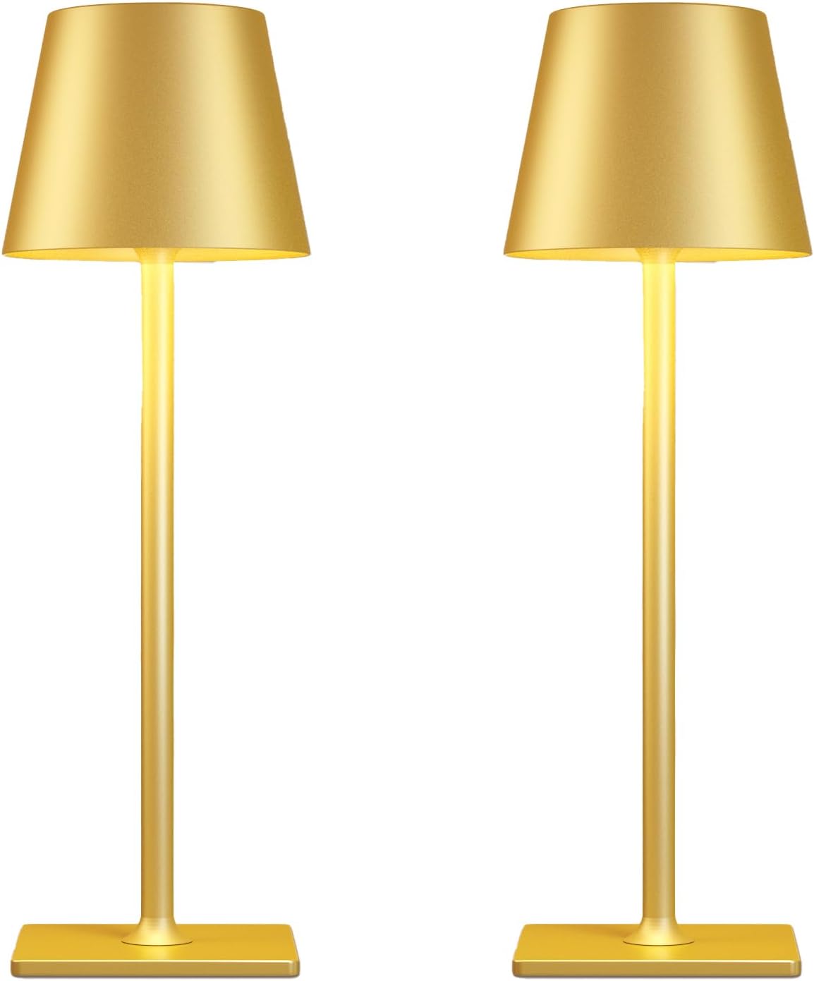 Yogaret Gold Rechargeable Cordless Table Lamp, Battery Operated, 2 Pack