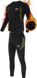 MEETYOO Thermal Underwear for Men, Winter Gear Long Johns Base Layer Top and Bottom Set for Skiing Running