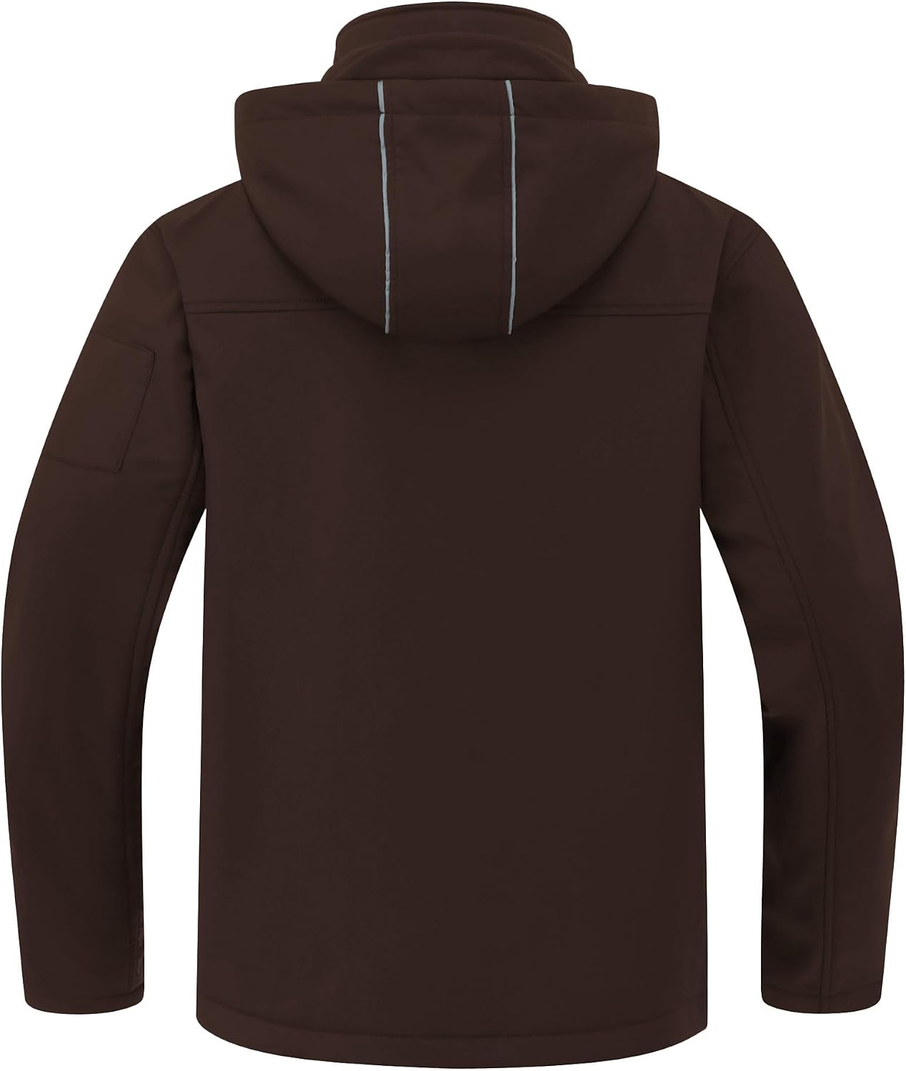 CREATMO US Men's Softshell Military Jacket With Removable Hood, Fleece Lined and Water Repellent Outdoor Reflective Coat