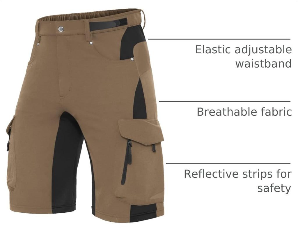 XKTTAC Men's Hiking Cargo Shorts: 4-Way Stretch with 6 Secure Pockets