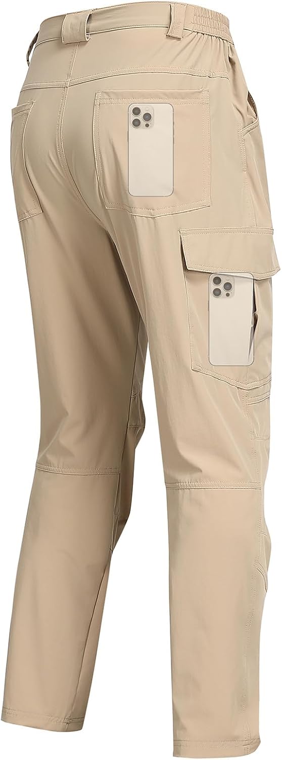 Men's Hiking Cargo Pants Water Resistant Quick Dry Lightweight Pants with 6 Pockets Tactical Work Pants