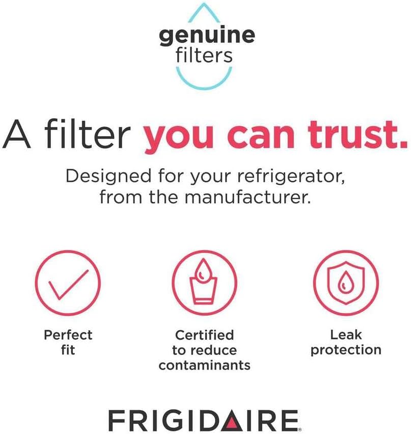 Frigidaire WF3CB Refrigerator Water Filter Replacement, White, 1 Count