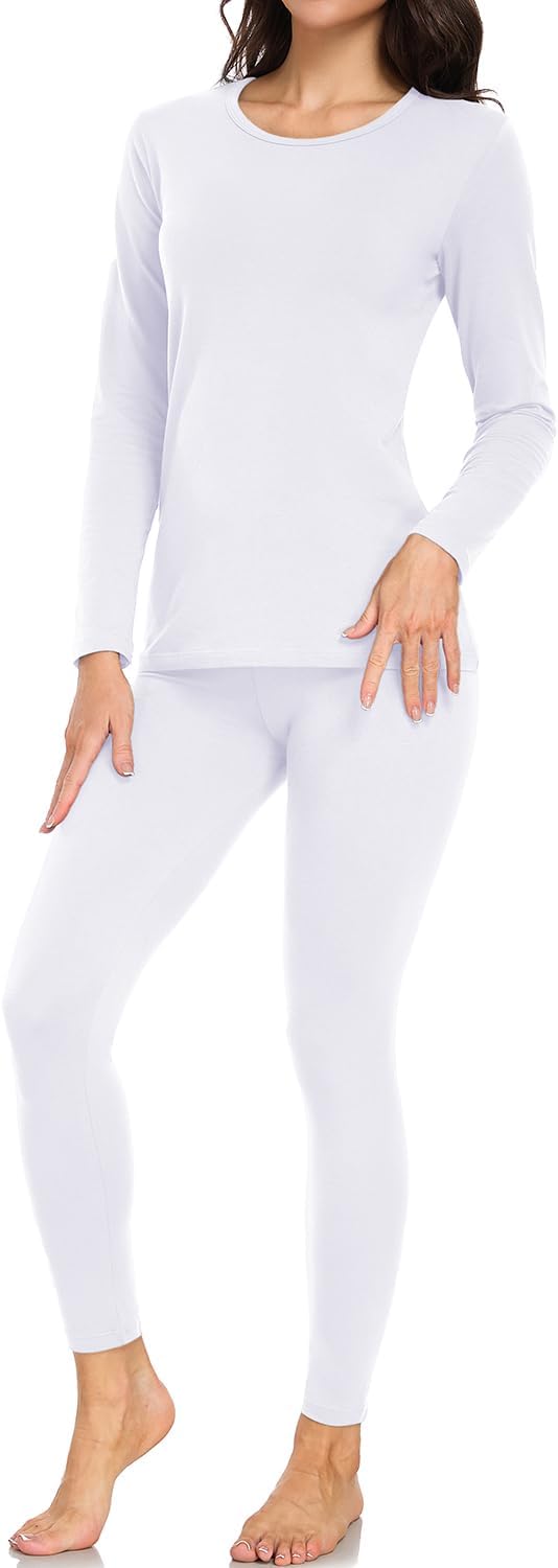 wirarpa Women's Cotton Thermal Underwear Set Long Johns Base Layer Set