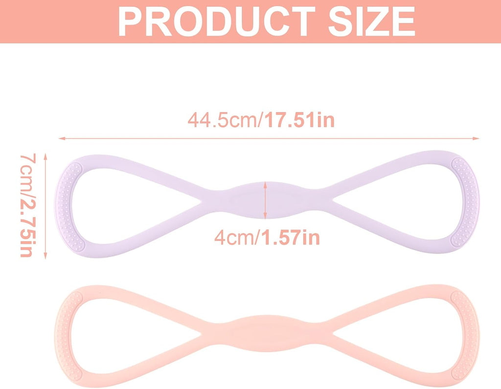 2Pack Figure 8 Resistance Bands for Women, 8 Shaped Rubber Exercise Band for Arms, Back, Shoulder Stretch with Handles, 15 Lbs Fitness Band for Home Yoga Gym Workout