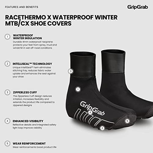 GripGrab RaceThermo X Neoprene Winter Gravel Cycling Shoe Covers Waterproof