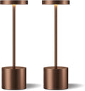Kakanuo Brown Cordless Lamp Set, Rechargeable Lamp, 3 Color Temperature, LED Outdoor Wireless Lamps, Battery Operated Lamps, Stepless Dimmable, Touch Control