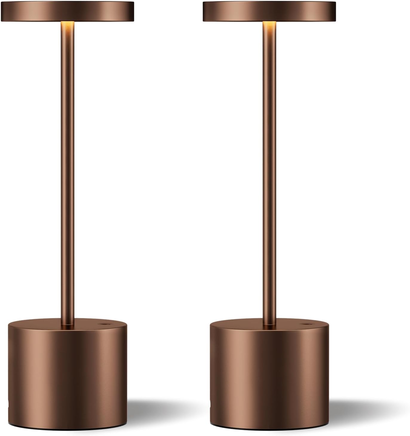 Kakanuo Brown Cordless Lamp Set, Rechargeable Lamp, 3 Color Temperature, LED Outdoor Wireless Lamps, Battery Operated Lamps, Stepless Dimmable, Touch Control
