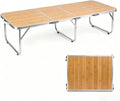 Moosinily Small Camping Table 4FT Folding Picnic Table Foldable Low Camp Table Portable Short Aluminum Outdoor Short Floor Beach BBQ Travel Yellow 47.2×15.7 inch