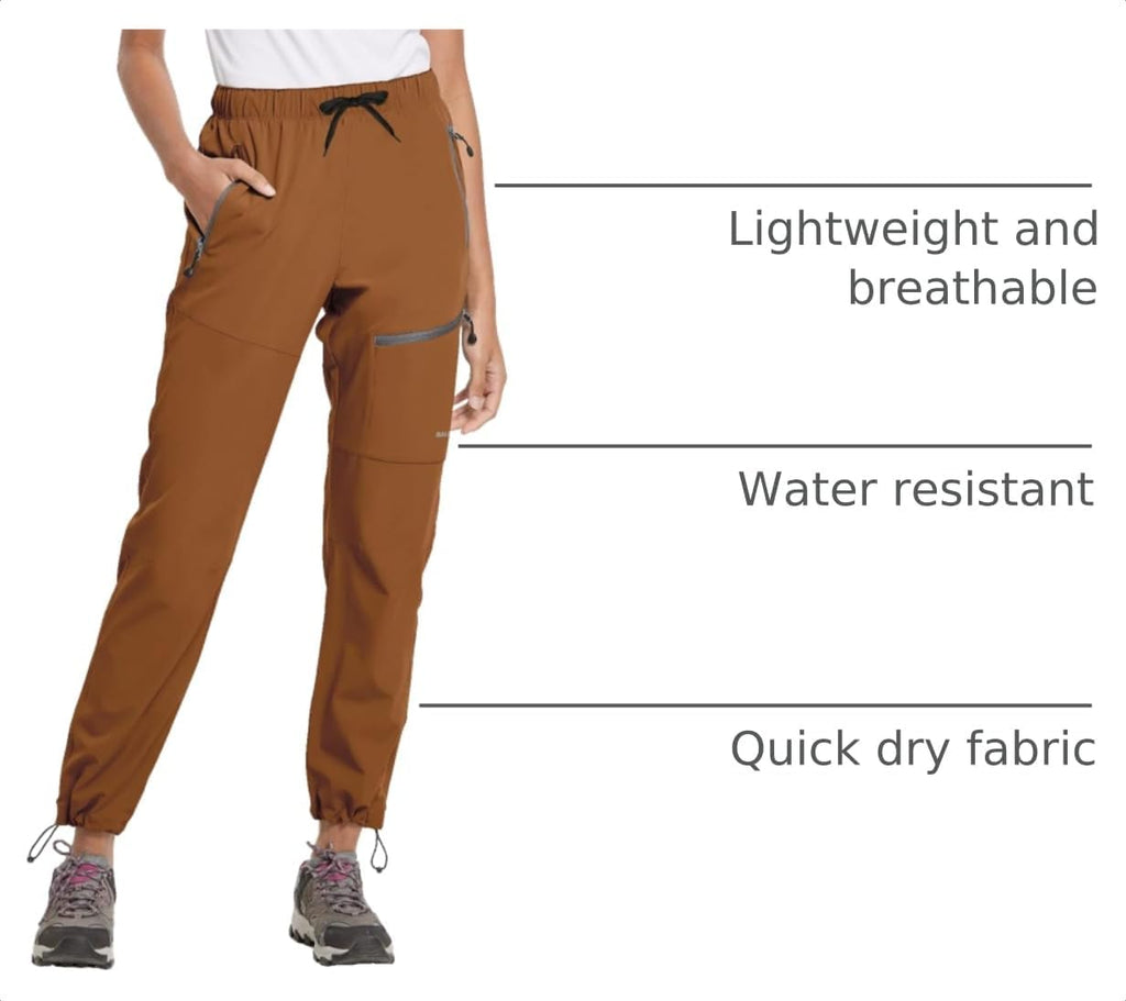 baleaf Women's Hiking Pants Quick Dry Lightweight Water Resistant Elastic Waist Cargo Pants for All Seasons