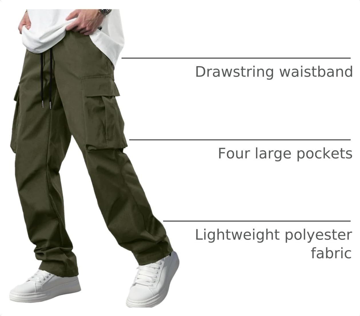 Comdecevis Men's Casual Cargo Pants Tactical Work Pants with Pockets