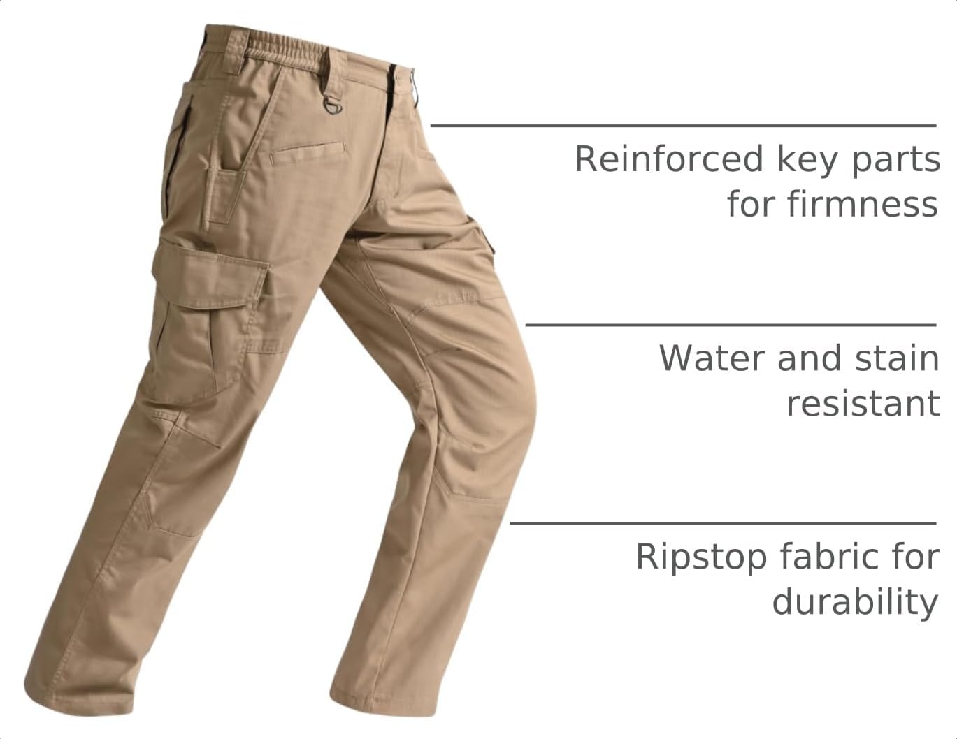 SPOSULEI Mens Tactical Pants Ripstop Cargo Work Pants with 9 Pockets Water Resistant Breathable Hiking Construction Pants