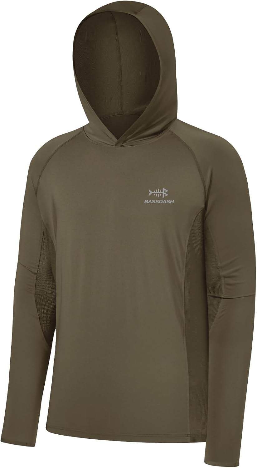 BASSDASH Men's UPF 50+ Lightweight Hunting Camo Hoodie Quick Dry Performance Long Sleeve Fishing Shirt with Hood FS30M