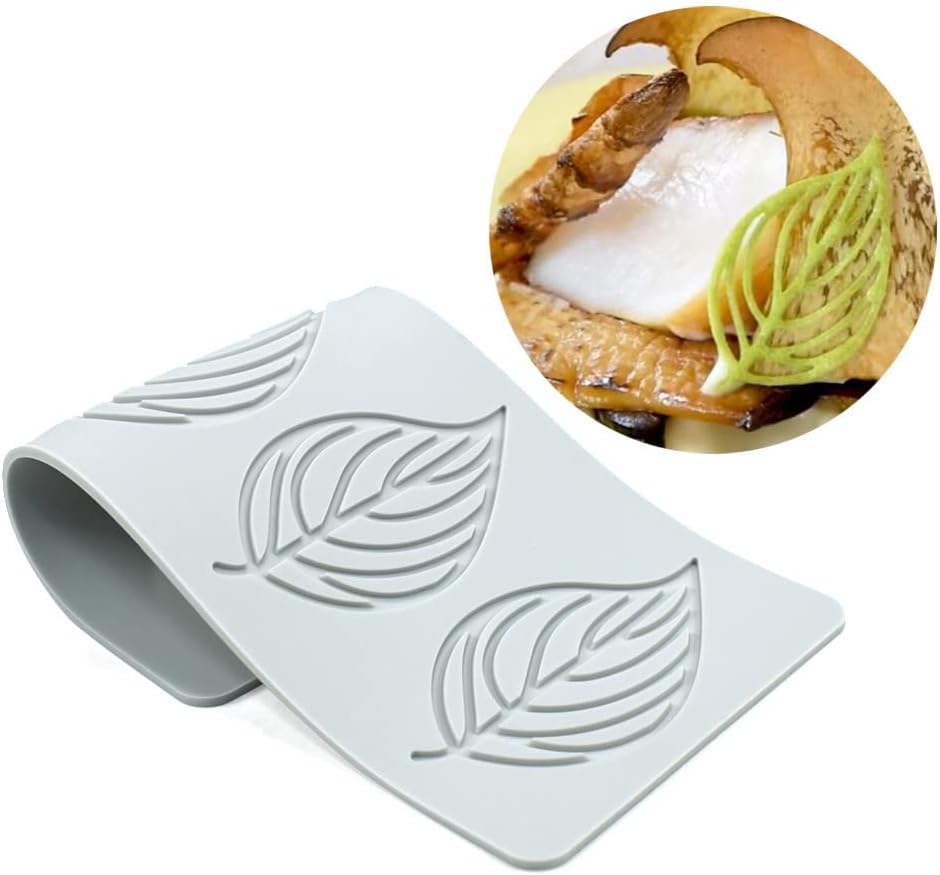 TUKE Hollow Leaf Silicone Molds Lover Heart Chocolate Molds Geometry 3D Silicone Mould Chocolate Candy Leaf Mold Sugar Craft Cake Decoration Cupcake Top (X_Leaf_9.52*4.24*0.12inch) (BH0974)