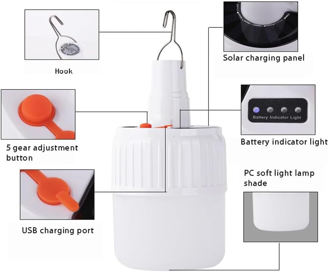 3 PCS Camping Lantern Hanging Light 4000 Rechargeable Tent Lamp with Remote Control LED USB Portable Outdoor Waterproof Emergency Power Outage Hurricane (3pack Bulb with Remote Control)
