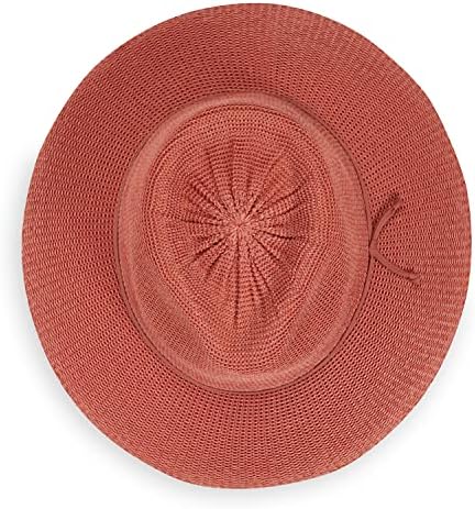 Wallaroo Hat Company – Women’s Victoria Fedora – UPF 50+ Sun Protection, Wide Brim, Packable Design and Adjustable Sizing for Medium Crown Sizes – Sun-Smart Hat for Everyday (Paprika)