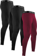 BUYJYA 3 or 5 Pack Men's Compression Pants Base Layer Tights Leggings
