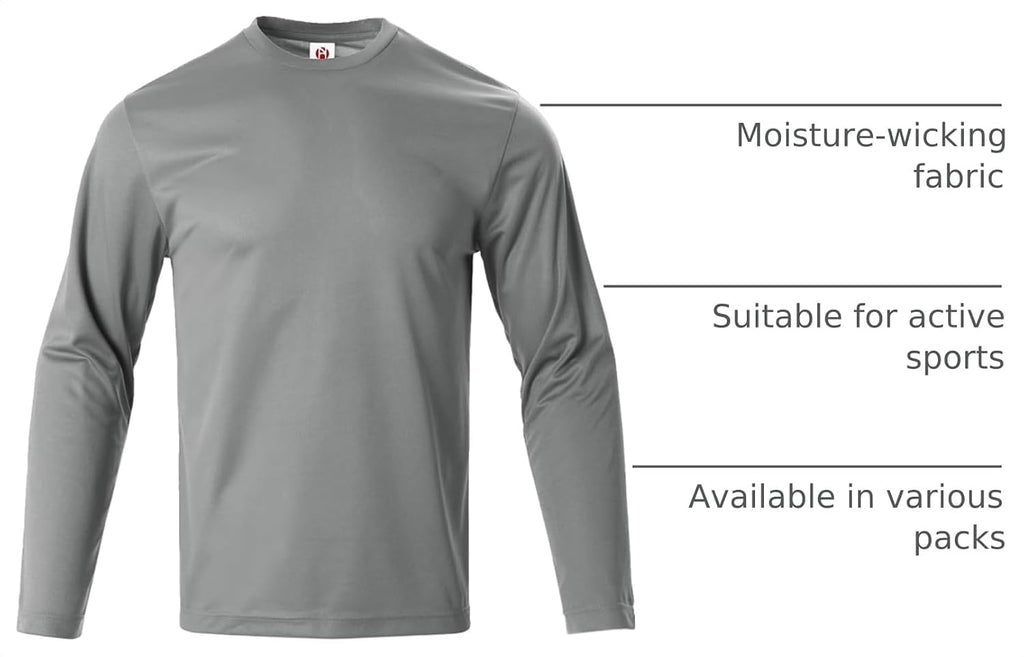 Facitisu Men Long Sleeve T Shirts Pack Quick Dry Athletic Running Activewear Workout Performance Tee Shirts