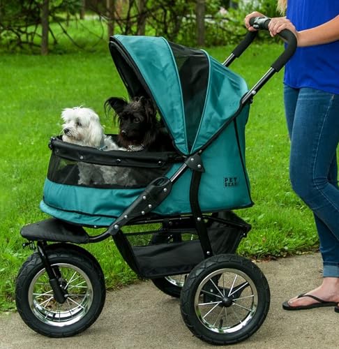 Pet Gear No-Zip Double Pet Stroller, Jade