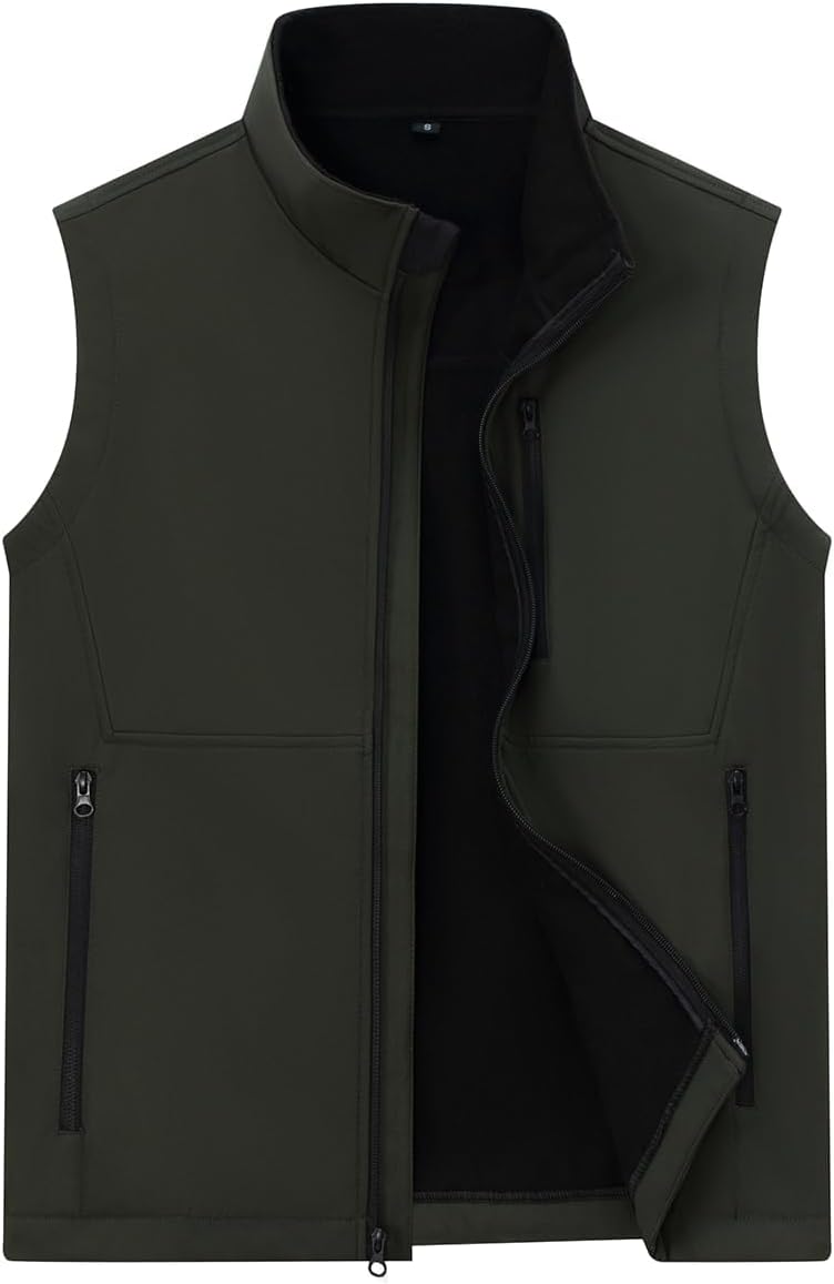 Msmsse Men's Outerwear Lightweight Vest Standing Collar Puffer Sleeveless Jacket for Hiking Running Golf