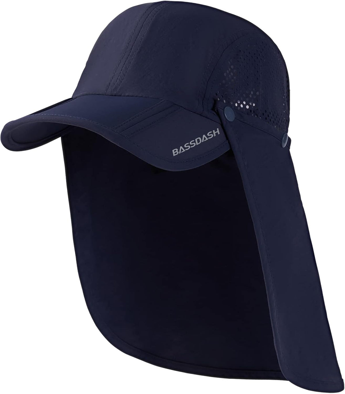BASSDASH UPF 50+ Fishing Hat, Baseball Cap with Removable Neck Flap