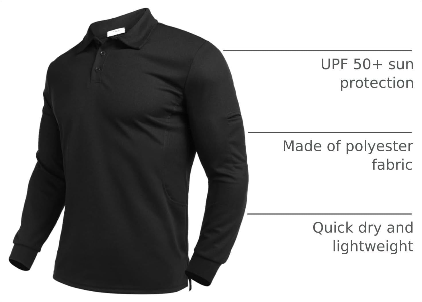 Deyeek Men's Long Sleeve Polo Shirts, Quick Dry Golf Polo for Men