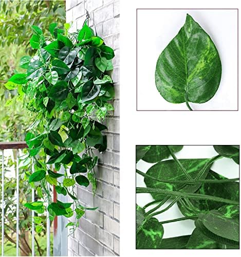 360 Feet 48 Pack Fake Greenery Hanging Garland, Ivy Leaf Plants, Vine Leaves, Fake Flowers Foliage for Bedroom Garden Wall Decor