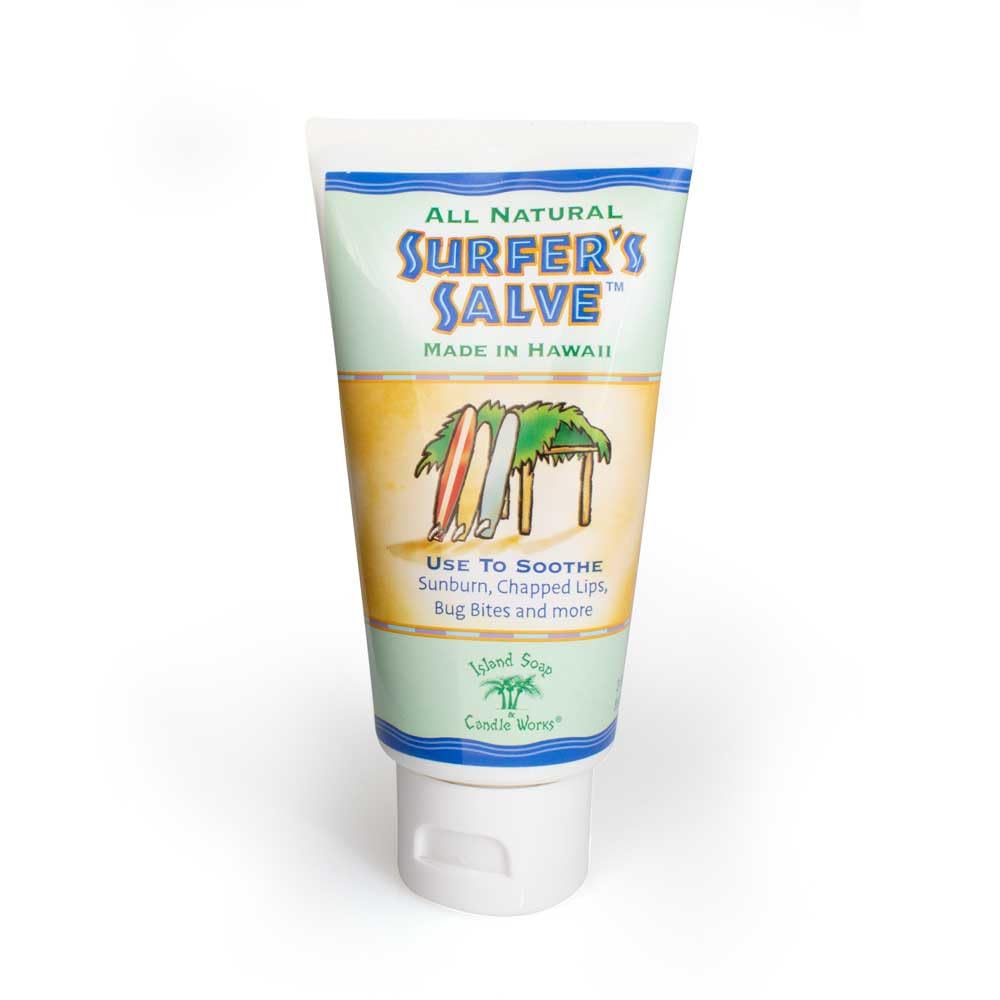 Island Soap & Candle Works Surfer’s Salve Stick – All Natural Outdoor Skin Recovery Balm – Anti Chafe Relief for Dry Skin, Sunburn, Windburn, Bug Bites & Chapped Lips – .5 Ounce – Handmade in Hawaii