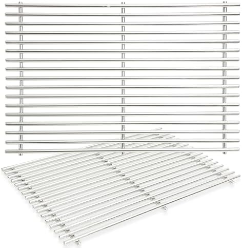J&HYBBQ 19.5" Grill Grates for Weber Genesis 300 Series 2007-2016, E/EP/S-310 320 330 Grills, 9mm 304 Stainless Steel Replacement Parts for Weber 6512001 6519099, 2 Pack
