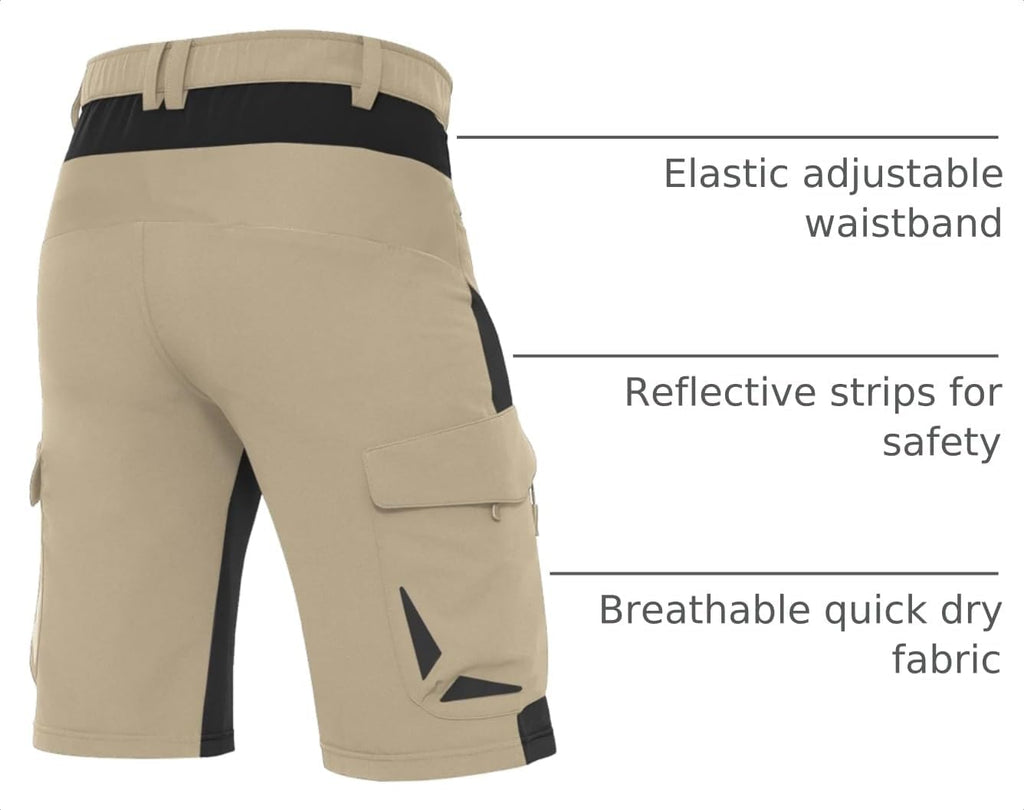 XKTTAC Men's Hiking Cargo Shorts: 4-Way Stretch with 6 Secure Pockets