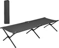 GYMAX Folding Camping Cot, Heavy Duty Portable Military Cot with Oxford Fabric, Foldable Camping Bed for Outdoor Camping Hunting Indoor Office Nap (Grey)