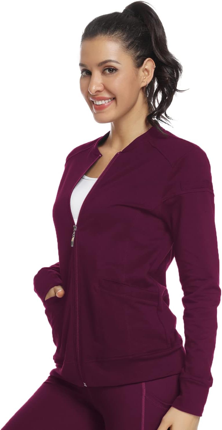 JEYONG Women's Zip Front Warm-Up Jacket