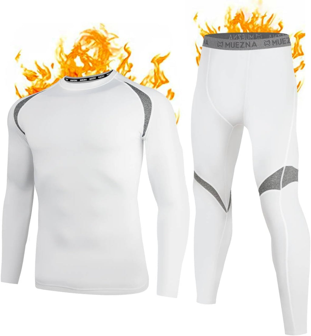 Muezna Men's Thermal Top and Bottom Set Underwear Long Johns Base Layer