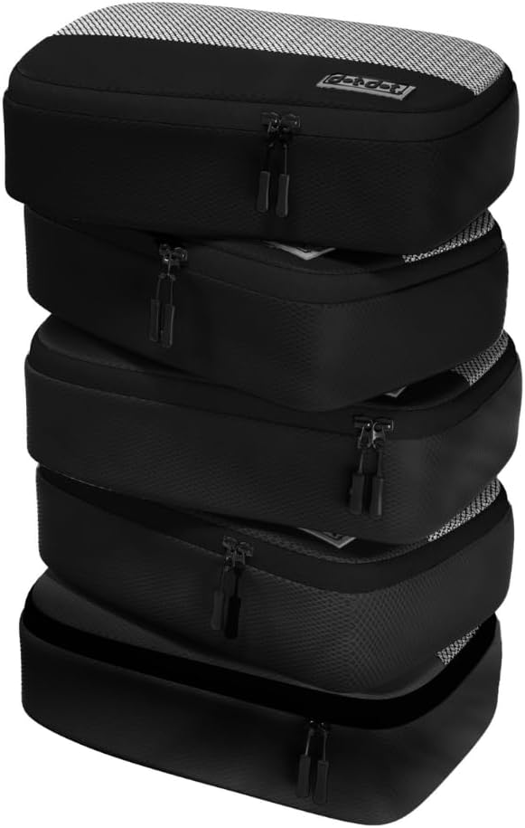 Large Packing Cubes for Travel - 5pc Packing Cubes for Suitcases - Lightweight Luggage Organizer Bags (Non-Compression)