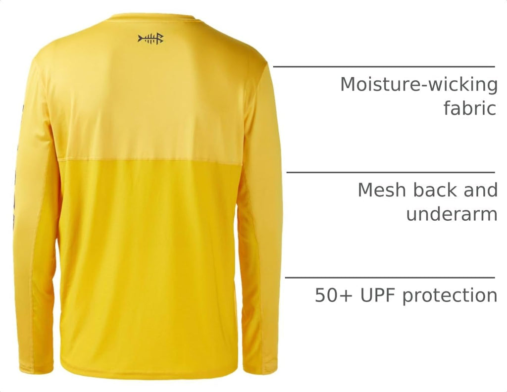 BASSDASH Fishing T Shirts for Men UV Sun Protection UPF 50+ Long Sleeve Tee T-Shirt