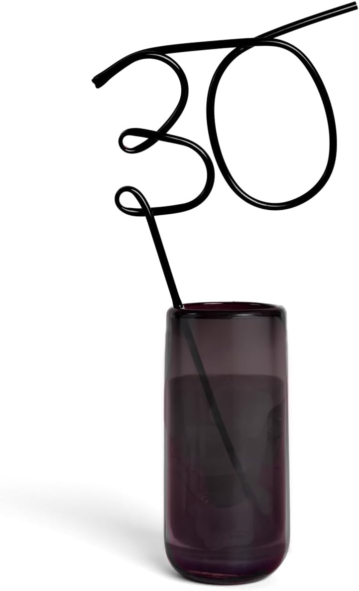 xo, Fetti 30th Birthday Party XL Black 30 Straw | Bday Decorations, Thirty, Millennial Birthday Girl Gift, Bday Drinkware Supplies, Funny Gag Gift, 30 Flirty and Thriving (Pack of 2)