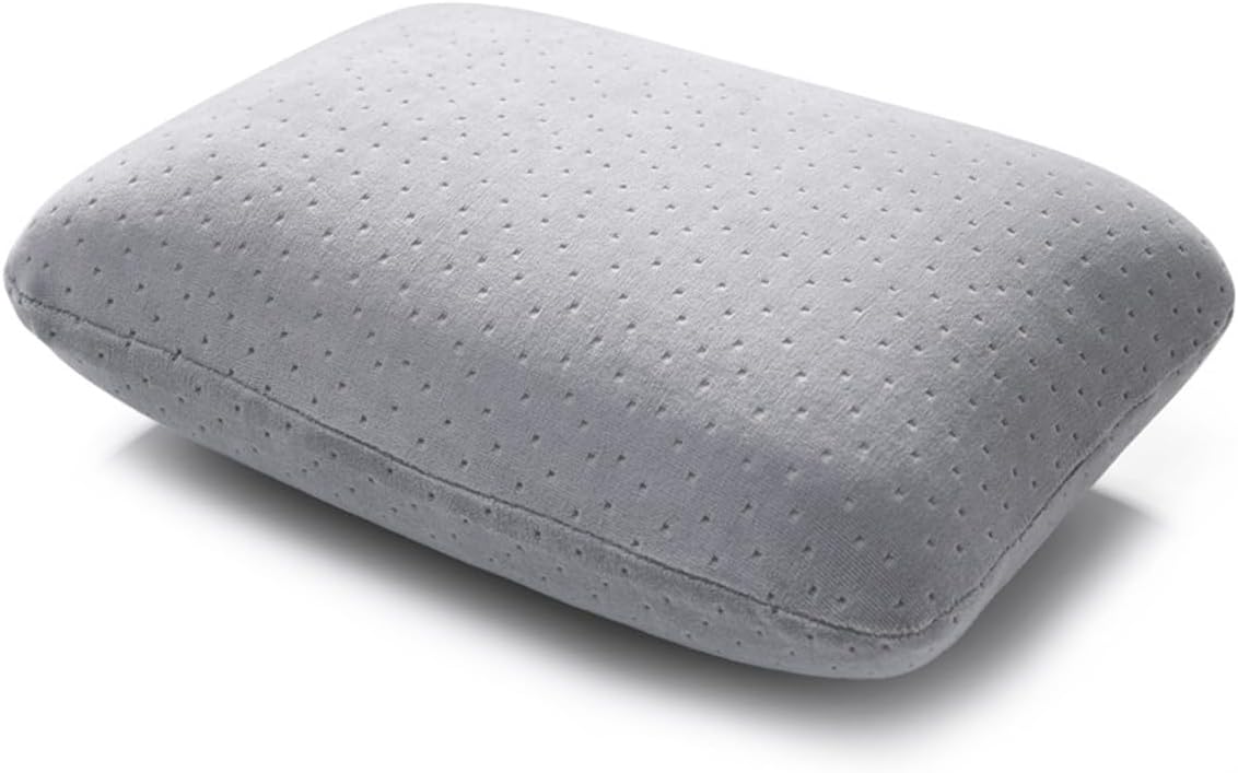 Travel Pillow Small Camping Pillow Memory Foam Bed Neck Soft Home Pillow Lightweight Easy to Carry Removable Pillow Cover for Travel,Sleeping,Nap and Neck,Knee,Leg,Lumbar Support Pillow (Light Gray)