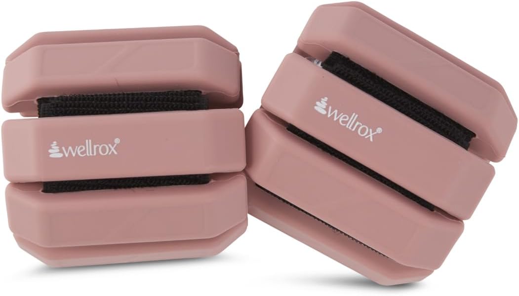 Wellrox Weighted Bangles – Adjustable Ankle & Wrist Weights Set for Women & Men, 2.4 lb Total (1.2 lb Each) – Wearable Arm & Ankle Weights for Pilates, Yoga, Walking & Running