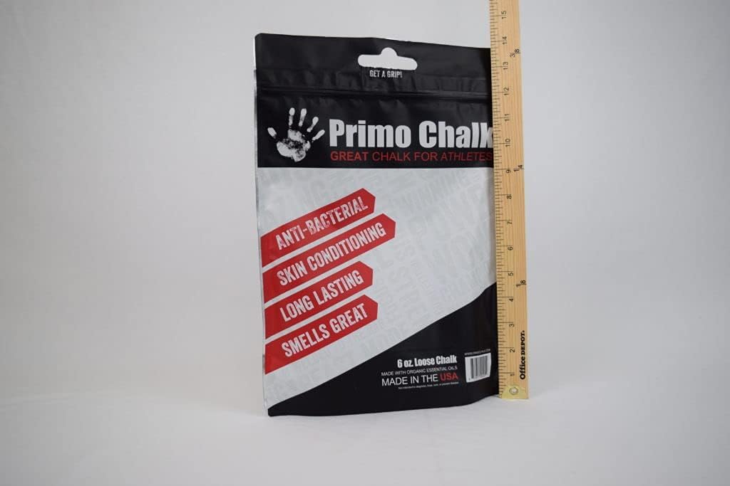 Primo Chalk Resealable Bag: Loose Chalk for Weightlifting, Rock Climbing, & Gymnastics, Made in The USA, Chalk Ball Refill for Superior Grip
