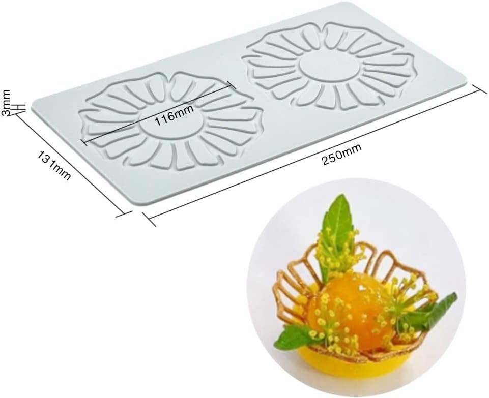 Hollow Leaf Silicone Molds Lover Heart Chocolate Molds Geometry 3D Silicone Mould Chocolate Candy Leaf Mold Sugar Craft Cake Decoration Cupcake Top (P_Flower_10*5.24 * 0.12inch)