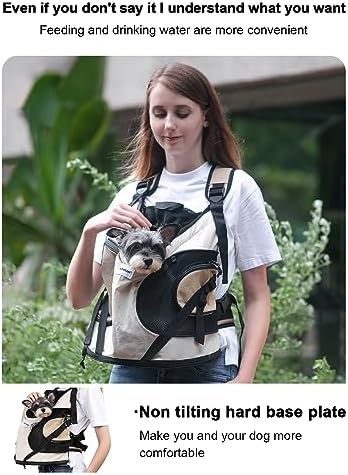 Dog Carriers for Small Dogs,Dog Backpack with 2 Pocket for Travel,Comfortable Dog Front Carrier Suitable for Dogs 8-18 pounds Machine Washable (Beige)