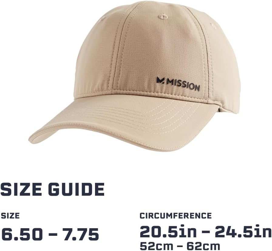 MISSION Cooling Performance Hat, Unstructured Low-Profile Adjustable Fit - UPF 50 - for Running, Workouts & Outdoors