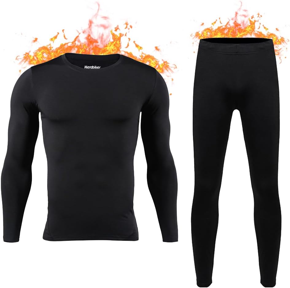 Thermal Underwear for Men Long Johns Base Layer Fleece Lined Winter Warm