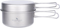iBasingo Titanium Camping Cookware Ultralight Backpacking Pot Pan Set