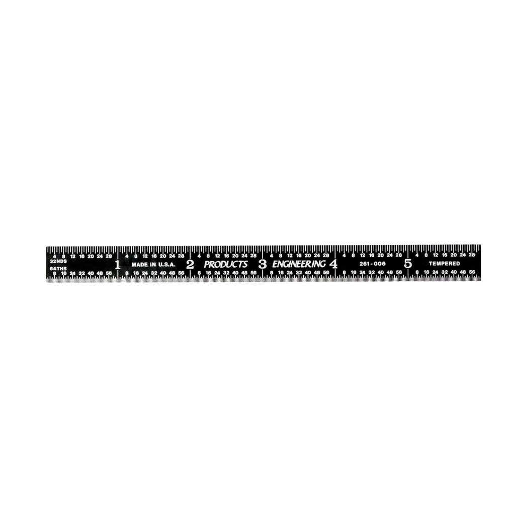 PEC Tools 6"/150mm TiN Coated Metal Ruler, Rigid, English & Metric