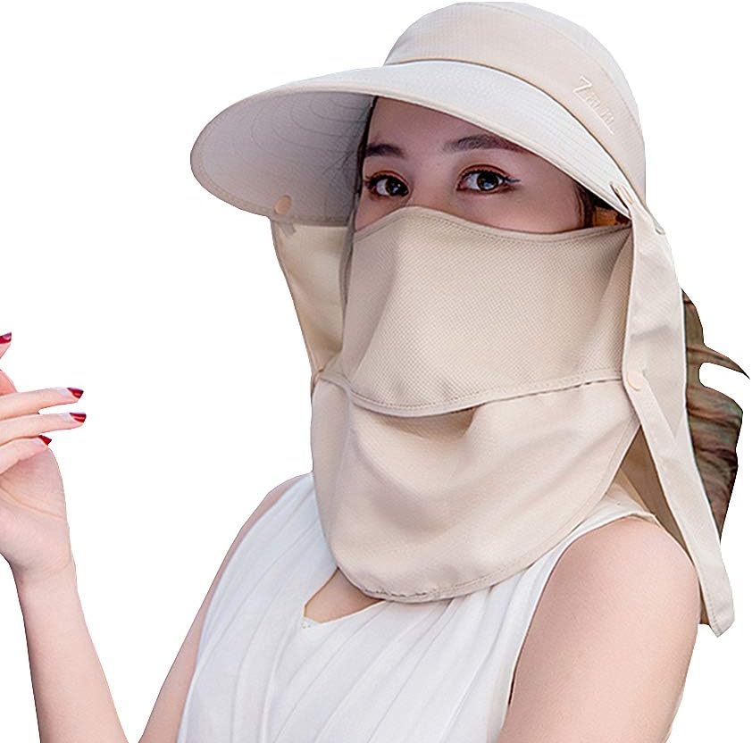 Outdoor UPF 50+ UV Sun Protection Waterproof Breathable Face Neck Flap Cover Folding Sun Hat for Men/Women