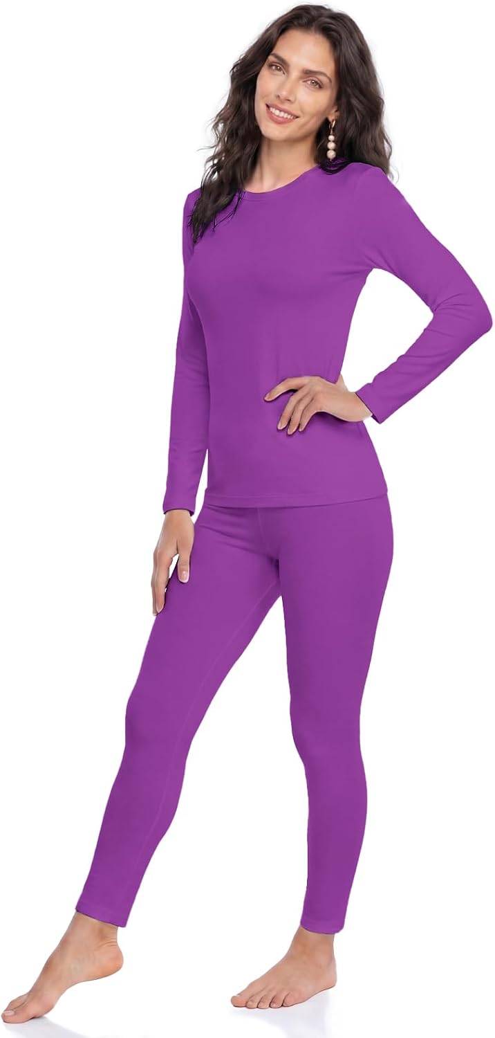 Thermal Underwear for Women Long Johns Set Fleece Lined Winter Cold Weather